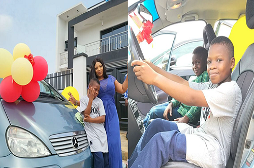 Mixed Reactions As Laide Bakare’s 13-Year-Old Daughter Gifts Brother Benz on 9th Birthday